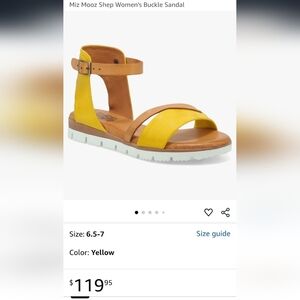 Miz Mooz Shep White, Tan Leather Strap Sandals Size EU38 / US 7.5